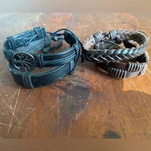 Black and Brown Leather Bracelets